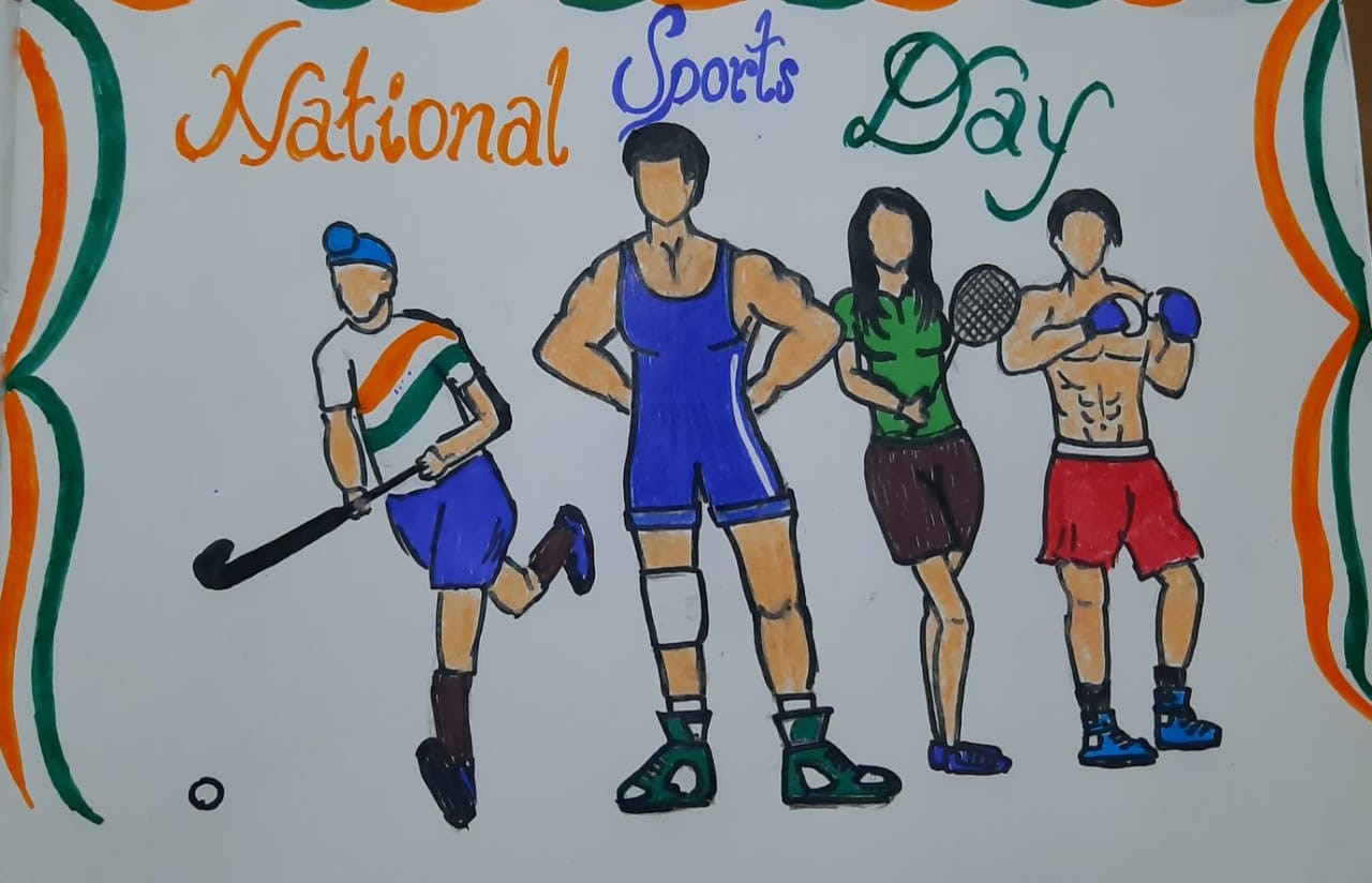 National Sports Day Drawing Background Template - Edit Online & Download  Example | Template.net